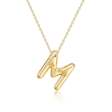 Bubble Letter Necklace Gold | Personalized Layered Initial & Chunky Letter Necklaces