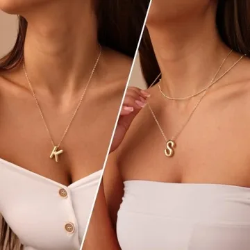 Elegant Bubble Letter and Initial Necklaces for Women
