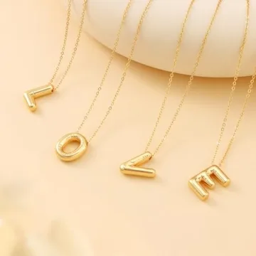 Elegant Bubble Letter and Initial Necklaces for Women
