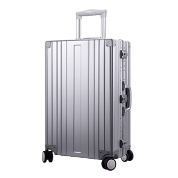 TRAVELKING All Aluminum Suitcase - Stylish Zipperless Hard Shell with TSA Lock
