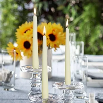 BOLSIUS Ivory Taper Candles - Premium Dripless 12 Pack