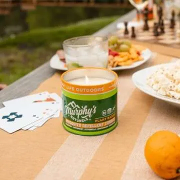 Murphy’s Naturals Mosquito Repellent Candle (9oz) | Proven, Natural Ingredients Like Peppermint, Rosemary and Citronella | Each Candle Burns for 30+ Hours | Made in USA | Great for The Patio