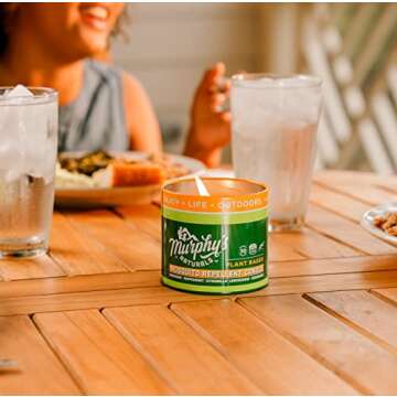 Murphy’s Naturals Mosquito Repellent Candle (9oz) | Proven, Natural Ingredients Like Peppermint, Rosemary and Citronella | Each Candle Burns for 30+ Hours | Made in USA | Great for The Patio