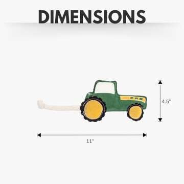 Country Living Vegan Leather Dog Chew Toy – Durable, Safe for All Dog Sizes, Ideal for Active Play, Fetch & Tug – (Green Tractor)