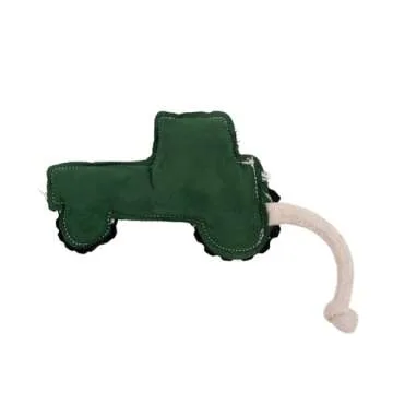 Country Living Vegan Leather Dog Chew Toy – Durable, Safe for All Dog Sizes, Ideal for Active Play, Fetch & Tug – (Green Tractor)