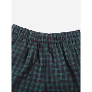 MakeMeChic Women's Elastic Waisted Plaid Shorts Lounge Pajama Shorts