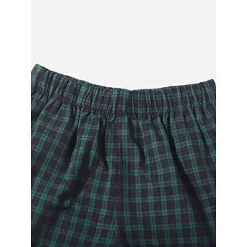 MakeMeChic Women's Elastic Waisted Plaid Shorts Lounge Pajama Shorts