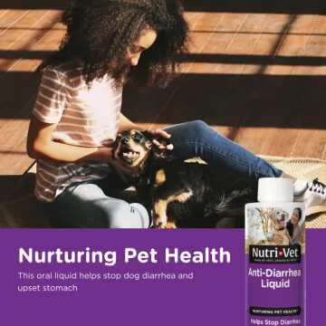 Nutri-Vet Anti-Diarrhea Liquid for Dogs - Helps Sooth Dogs Upset Stomach & Stop Diarrhea - Veterinarian Formulated - 4 oz