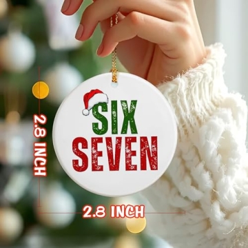 Funny 67 Christmas Ornament - Six Seven Meme Design for Holiday Cheer