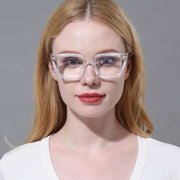 DXYXYO Reading Glasses 0.75 Women Blue Light Blocking Oversized Square Computer Readers 3 Pack Fashion Oprah Style