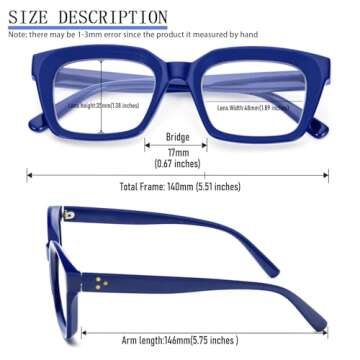DXYXYO Reading Glasses 0.75 Women Blue Light Blocking Oversized Square Computer Readers 3 Pack Fashion Oprah Style