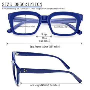 DXYXYO Reading Glasses 0.75 Women Blue Light Blocking Oversized Square Computer Readers 3 Pack Fashion Oprah Style