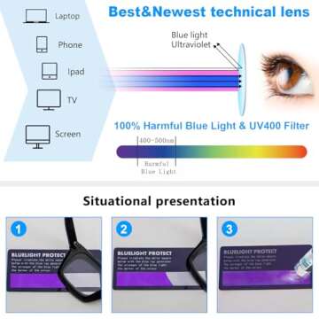 DXYXYO Reading Glasses 0.75 Women Blue Light Blocking Oversized Square Computer Readers 3 Pack Fashion Oprah Style