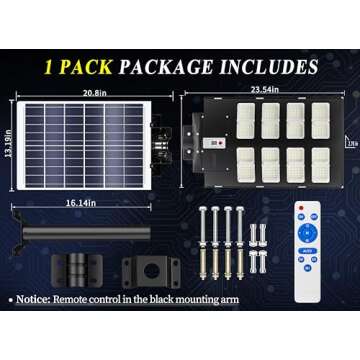 Gefolly SL-2800W Solar Street Lights Outdoor, 280000LM Commercial Parking Lot Light Dusk to Dawn 6500K Security Flood Lights Lamp with Motion Sensor for Garden, Basketball Courts