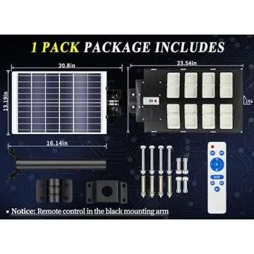 Gefolly SL-2800W Solar Street Lights Outdoor, 280000LM Commercial Parking Lot Light Dusk to Dawn 6500K Security Flood Lights Lamp with Motion Sensor for Garden, Basketball Courts