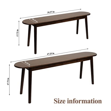 Cttasty Entryway Bench - Solid Wood Modern Design for Home