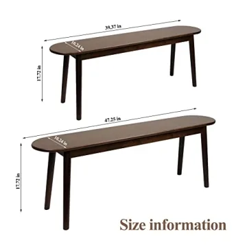 Cttasty Entryway Bench - Solid Wood Modern Design for Home