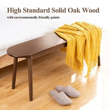 Cttasty Entryway Bench - Solid Wood Modern Design for Home