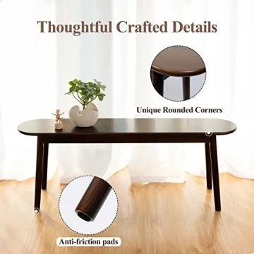 Cttasty Entryway Bench - Solid Wood Modern Design for Home