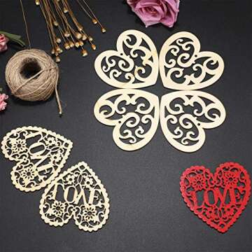 Buy Tatuo 30 Pcs Wooden Heart Slices for DIY Projects