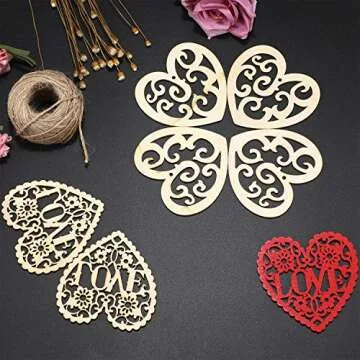 Buy Tatuo 30 Pcs Wooden Heart Slices for DIY Projects