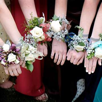 Elastic Wrist Corsage Bands, Elastic Wristlets for Wedding Prom Flowers (24 Pieces)