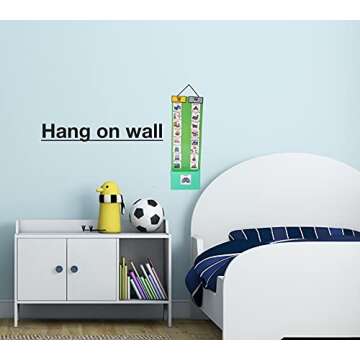 Two Strip Night & Day Daily Schedule Great Visual Behavioral Tool for Structure at Home, School & in The Community. (Laminate 120 PCS, Green)