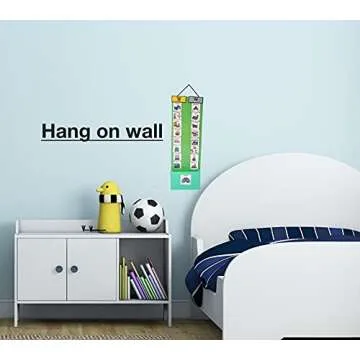 Two Strip Night & Day Daily Schedule Great Visual Behavioral Tool for Structure at Home, School & in The Community. (Laminate 120 PCS, Green)