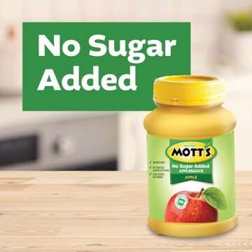 Mott's No Sugar Added Applesauce, 46 Oz Jar (Pack Of 8), Good Source Of Vitamin C, No Artificial Flavors