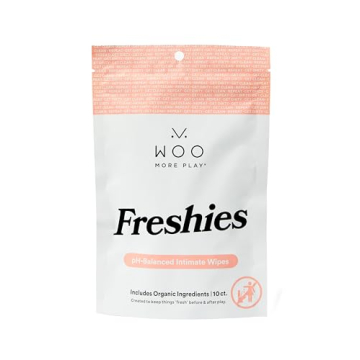Woo More Play Freshies: All-Natural Feminine Intimacy Towelette Wipes with Coconut Oil and Aloe Vera...
