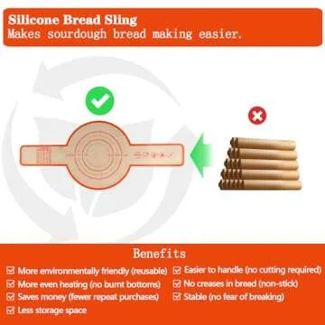 UBeesize Thickened Silicone Bread Sling, Reusable Sourdough Bread Baking Mat For Dutch Oven 2-8 Qrt, Non-Stick, Easy To Clean, With Extra Long Handles Bread Baking Sheet Liner