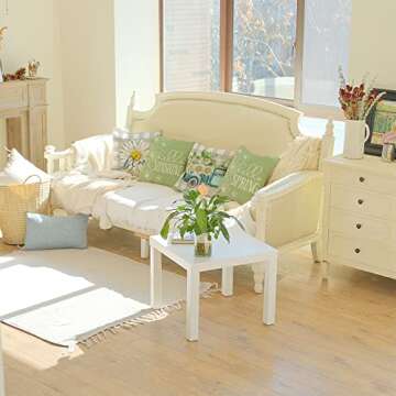 GEEORY Pillow Covers 18x18 Set of 4 Buffalo Plaid Daisy Truck Bloom Hello Sunshine Spring Pillows De...