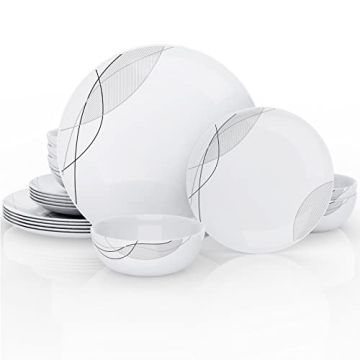 MEKY 18-Piece Kitchen Dinnerware Set - Stylish, Durable & Service for 6