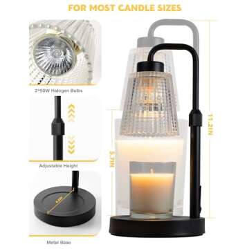 GODONLIF Candle Warmer Lamp with Adjustable Height and Timer