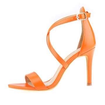 Heels Charm Women's Stiletto Open Toe Cross Strappy Heeled Sandals 8.5 CM Ankle Strap High Heels Dre...