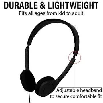 Maeline Bulk On-Ear Headphones - 10 Pack Multicolor