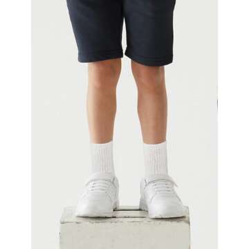 COTTON DAY Unisex School Kids Boys Girls Soft Cotton White Athletic Socks10-12 Years All White Size XL(12)