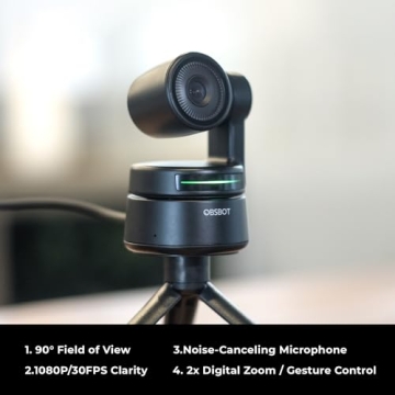 Professional 4K Webcam with AI Tracking Features