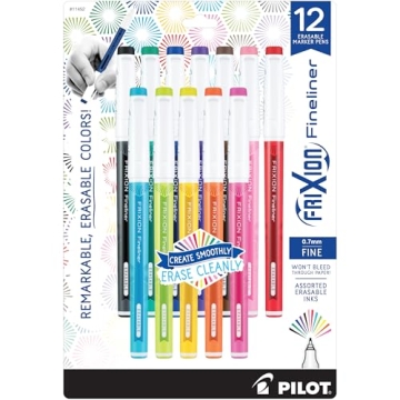 Pilot FriXion Fineliner Erasable Marker Pens Pack of 12