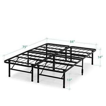 ZINUS SmartBase Tool-Free Assembly Mattress Foundation, 14 Inch Metal Platform Bed Frame, No Box Spr...
