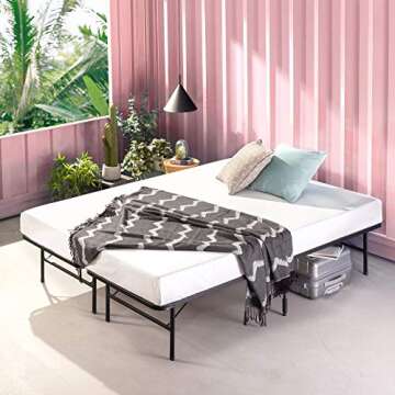 ZINUS SmartBase Tool-Free Assembly Mattress Foundation, 14 Inch Metal Platform Bed Frame, No Box Spring Needed, Sturdy Steel Frame, Underbed Storage, Black, Full