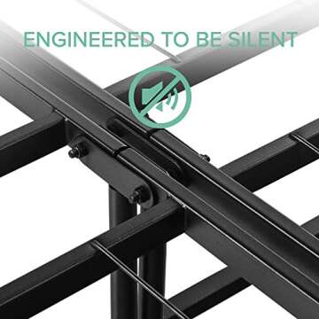 ZINUS SmartBase Tool-Free Assembly Mattress Foundation, 14 Inch Metal Platform Bed Frame, No Box Spring Needed, Sturdy Steel Frame, Underbed Storage, Black, Full