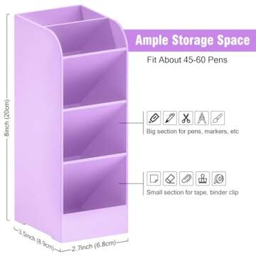 Asten Pen Holder, Pencil Holder for Desk, Pen Organizer for Office, School, Desktop, Large Capacity ...