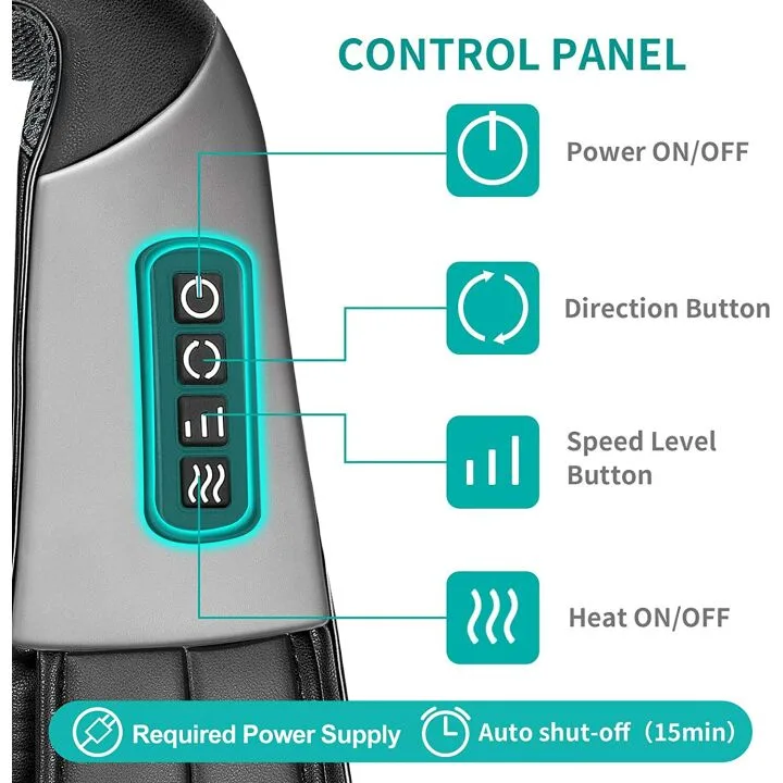 Nekteck Shiatsu Neck and Back Massager with Heat