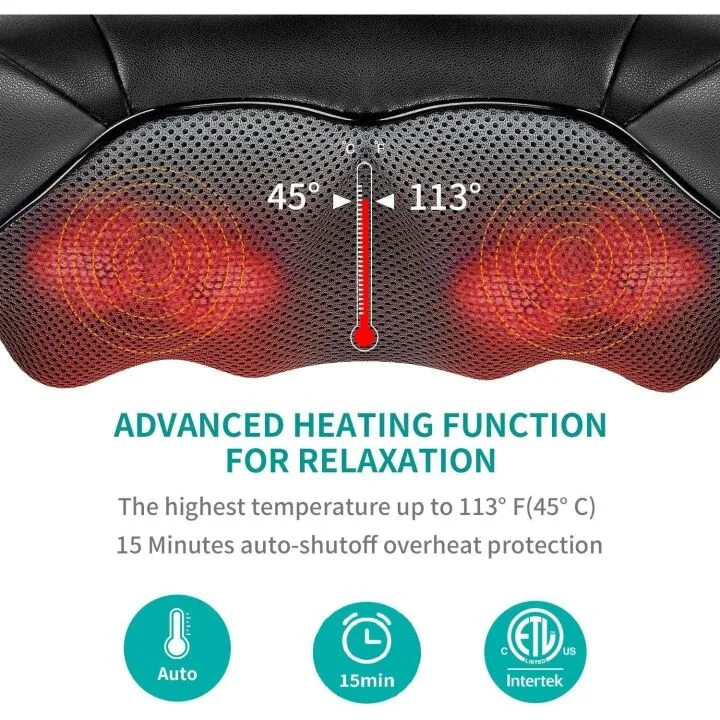 Nekteck Shiatsu Neck and Back Massager with Heat
