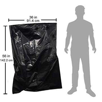 Reli. Contractor Garbage Bags 55 Gallon | 20 Trash Bags | Heavy Duty | Black Contractor