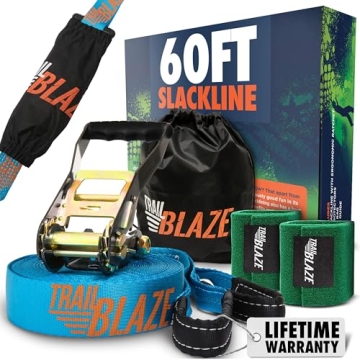 60ft Complete Slackline Kit for Family Fun