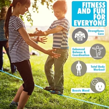 60ft Complete Slackline Kit for Family Fun