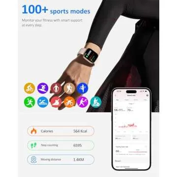 Smart Watch for Men Women, Bluetooth Calling, 1.83" HD Touch Screen Fitness Tracker, 100+ Sports Modes, DIY Dial, Sleep Steps Monitor, IP68 Waterproof, Compatible with Android & iOS