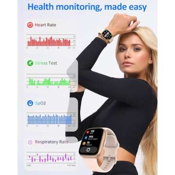 Smart Watch for Men Women, Bluetooth Calling, 1.83" HD Touch Screen Fitness Tracker, 100+ Sports Modes, DIY Dial, Sleep Steps Monitor, IP68 Waterproof, Compatible with Android & iOS